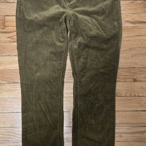 LOFT Olive Green Corduroy Trousers